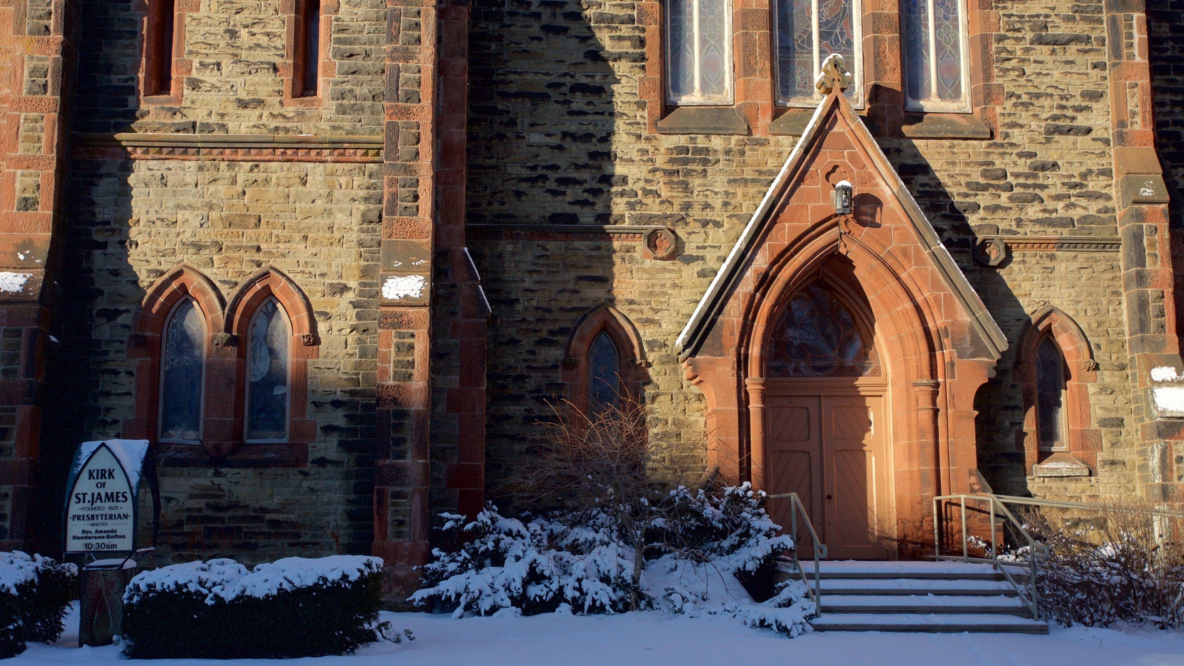 Charlottetown which includes a church or cathedral and snow