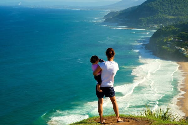 Wollongong which includes views and a beach as well as a family