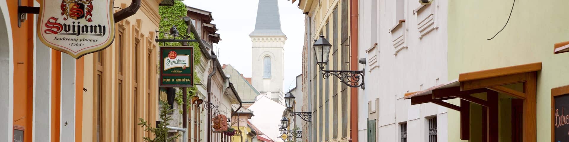 Kosice showing street scenes and a small town or village