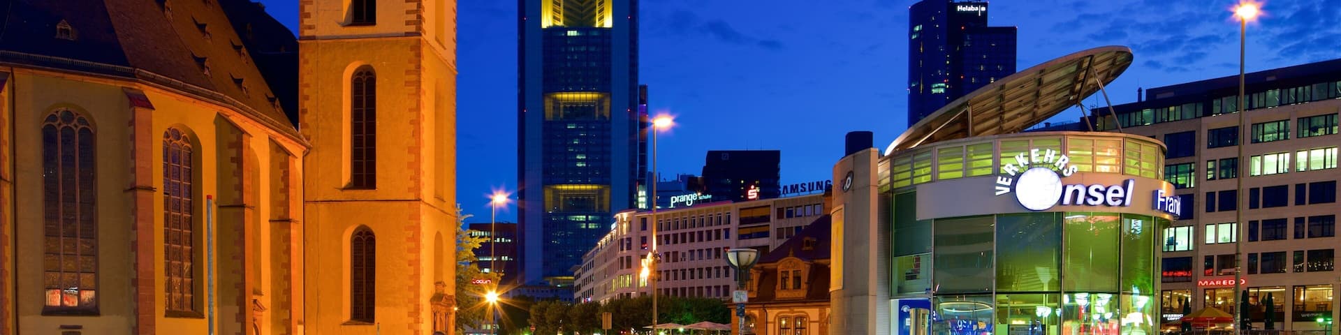 Frankfurt featuring heritage elements, a city and night scenes