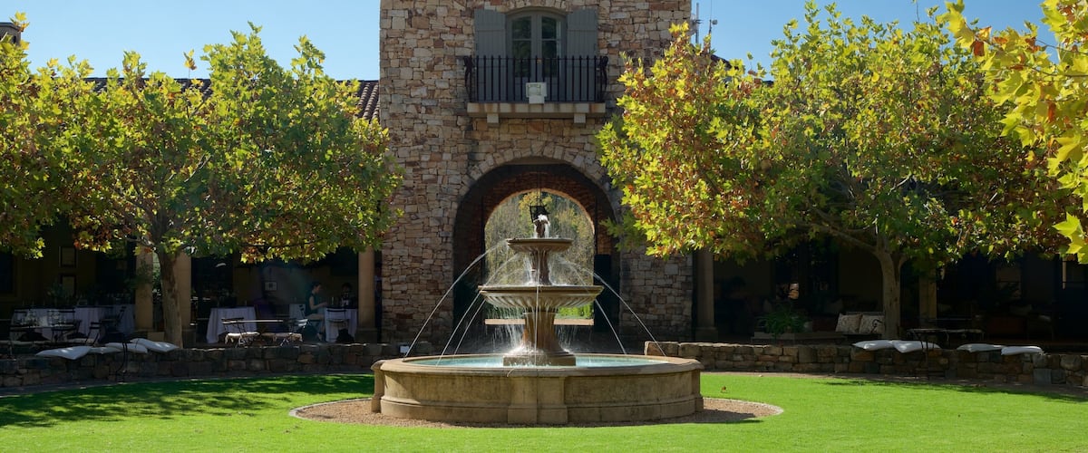 Cape Town showing a garden and a fountain