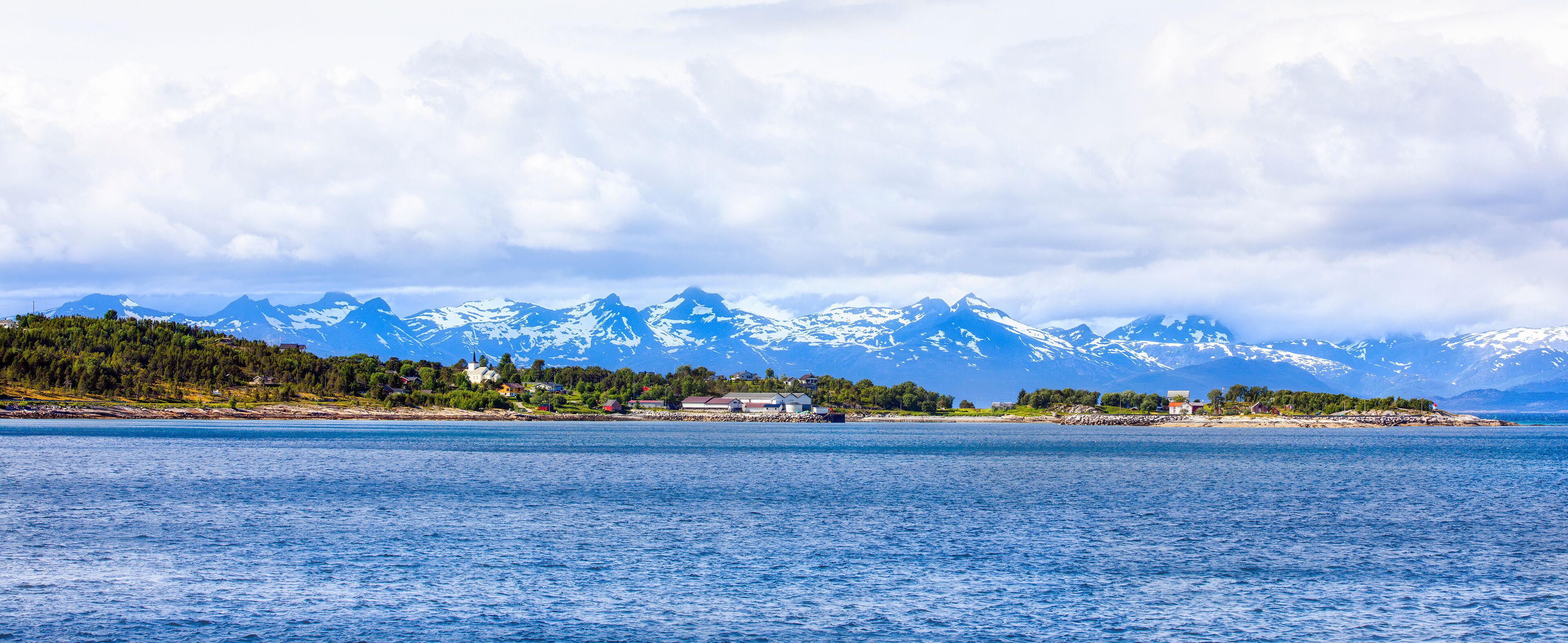 View of Korsnes in Tysfjorden, Hamaroy Municipality, Nordland County, Norway 