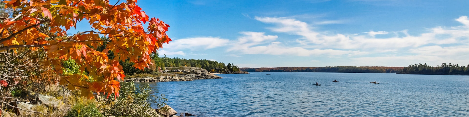Autumn on the shore of Lake Huron, a beautiful autumn landscape