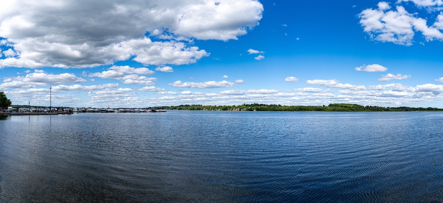 View of Lake Scugog from Port Perry waterfront.