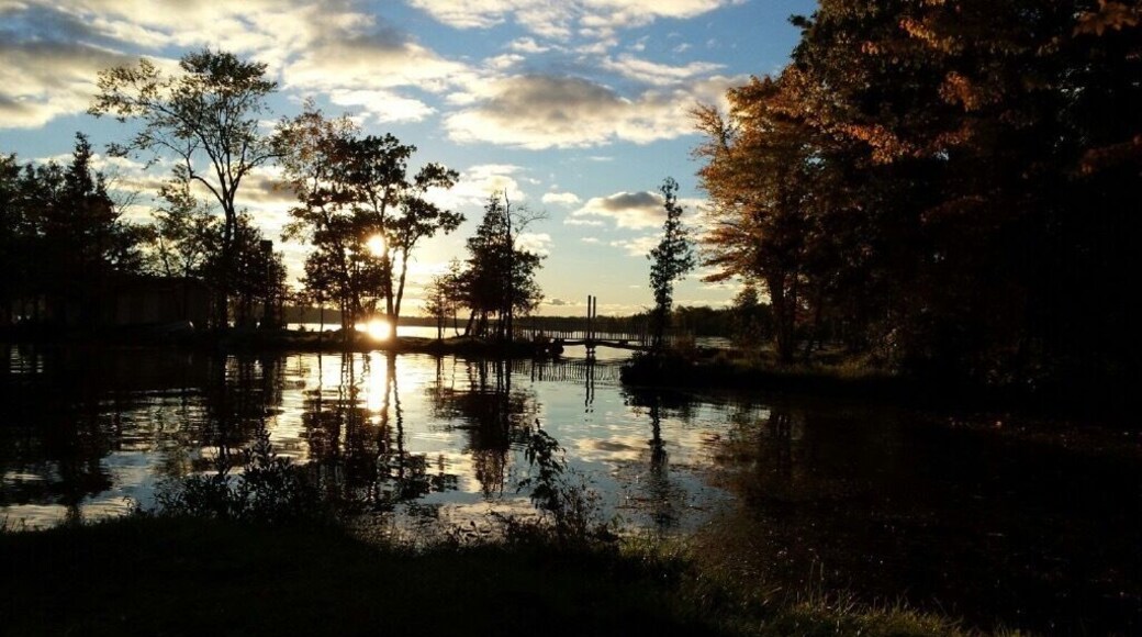 View from our cottage on lower buckhorn lake at sunset