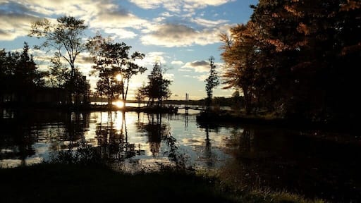 View from our cottage on lower buckhorn lake at sunset