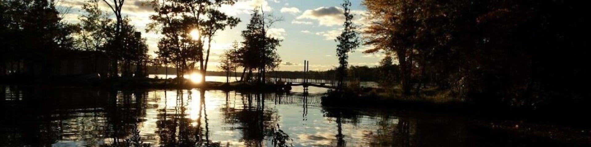 View from our cottage on lower buckhorn lake at sunset