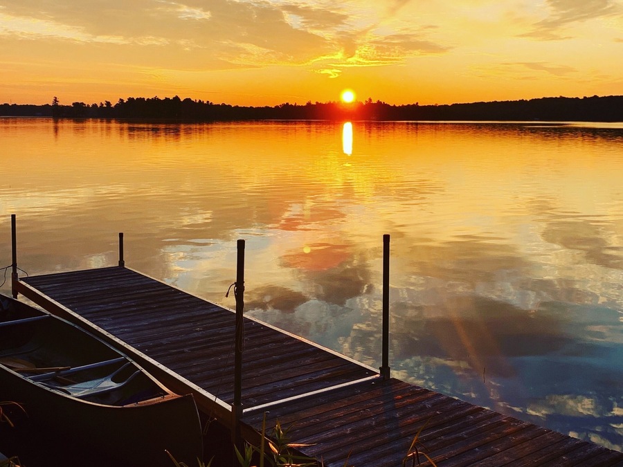 Sunrise over Christie Lake in the Tay Valley of Perth, Canada.
