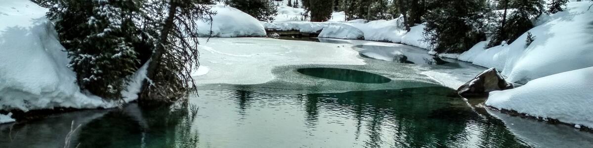 Ink Pots at Johnston Canyon in winter