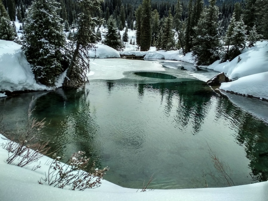 Ink Pots at Johnston Canyon in winter