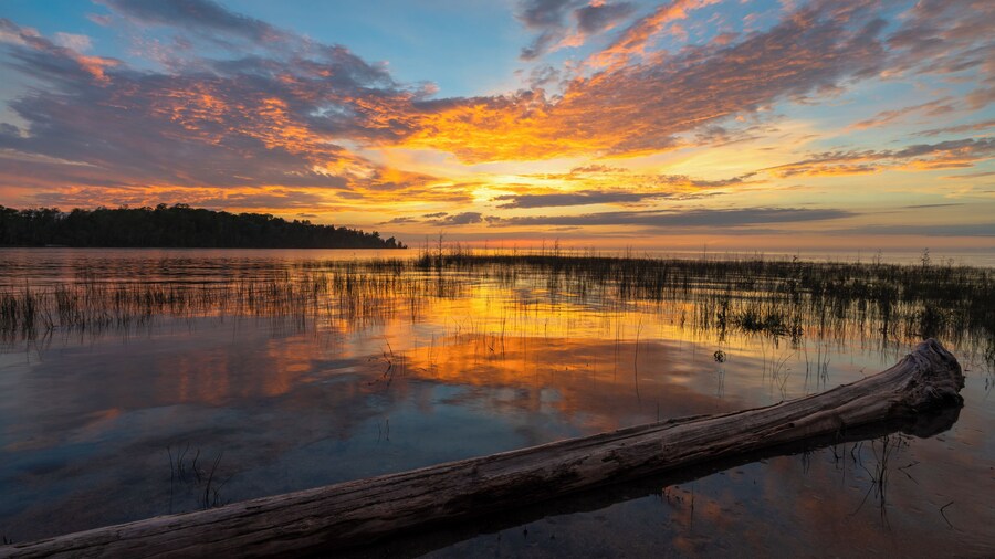 Sunset at MacGregor Point Provincial Park. The park is open for camping year round