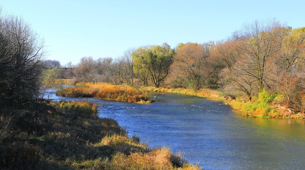 View of the Conestoga River in St Jacobs, Ontario, Canada