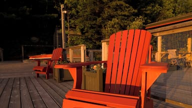Adirondack Chairs On A Dock, Lake Of The Woods, Ontario, Canada