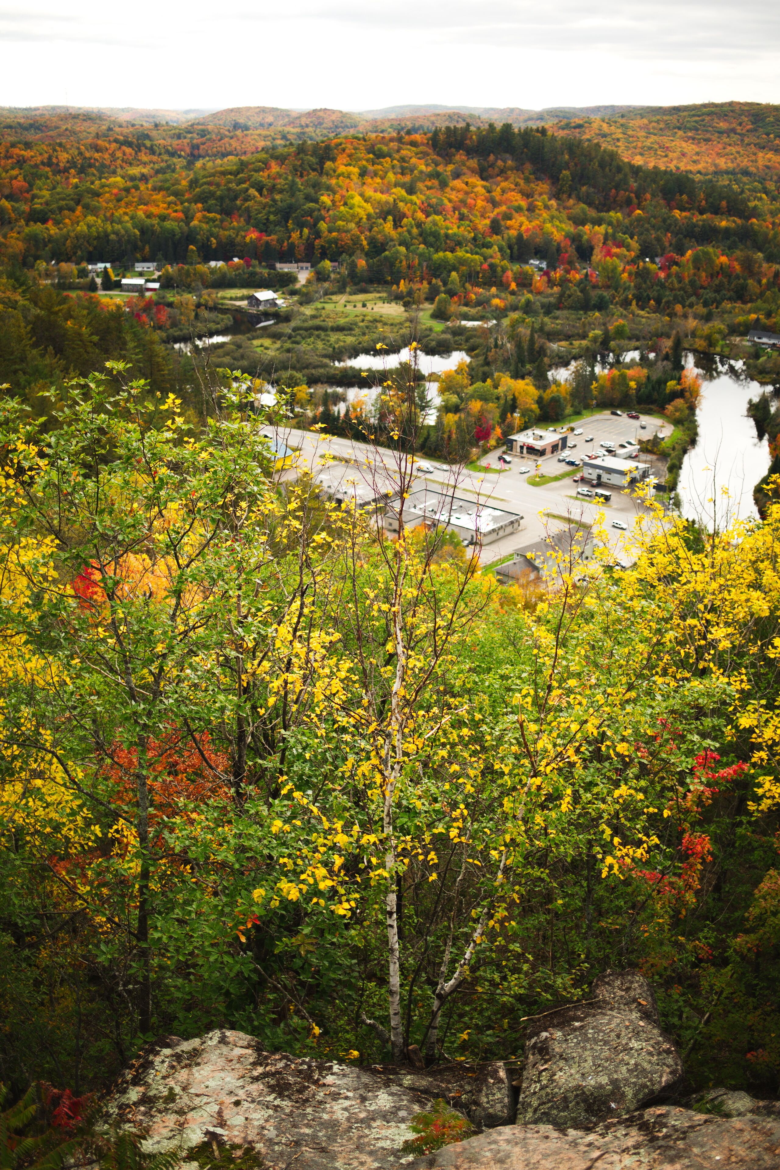 Eagle's Nest lookout and conservation area located in Bancroft, Ontario. Canadian forest during the autumn season.