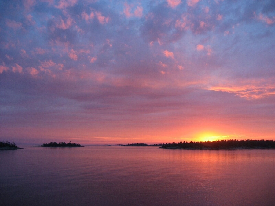 Another beautiful sunset over Georgian Bay from one of the eastern shore's 30,000 islands, the world's largest freshwater archipelago and a UN-designated World Biosphere Reserve.