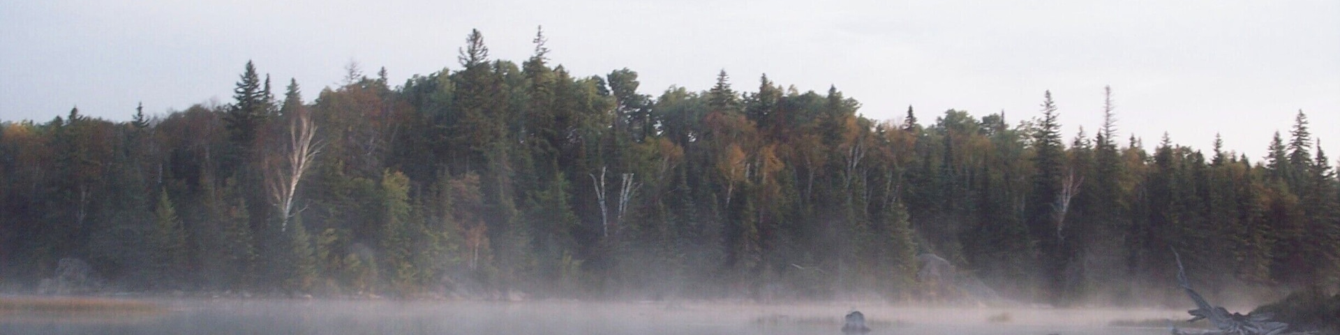 We were staying overnight on a tiny bit of land and the morning greeted us with an ethereal mist. #lakes #forests #troveon