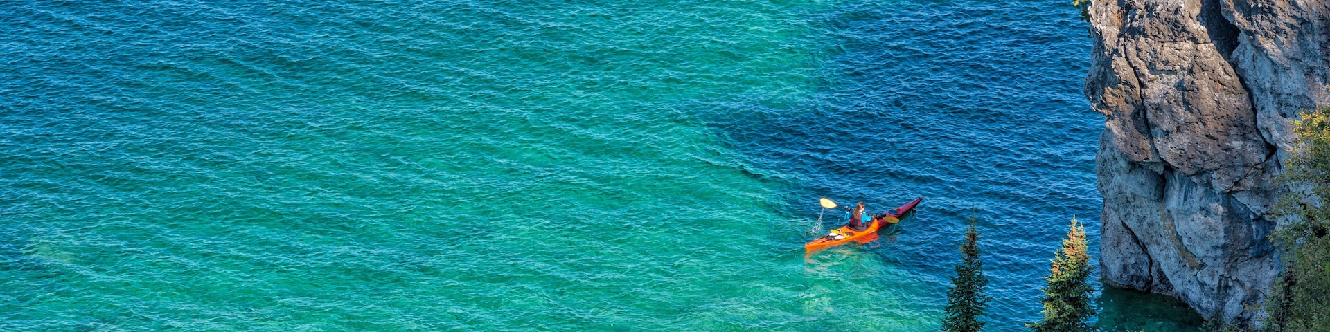 Kayak paddling on Georgian Bay