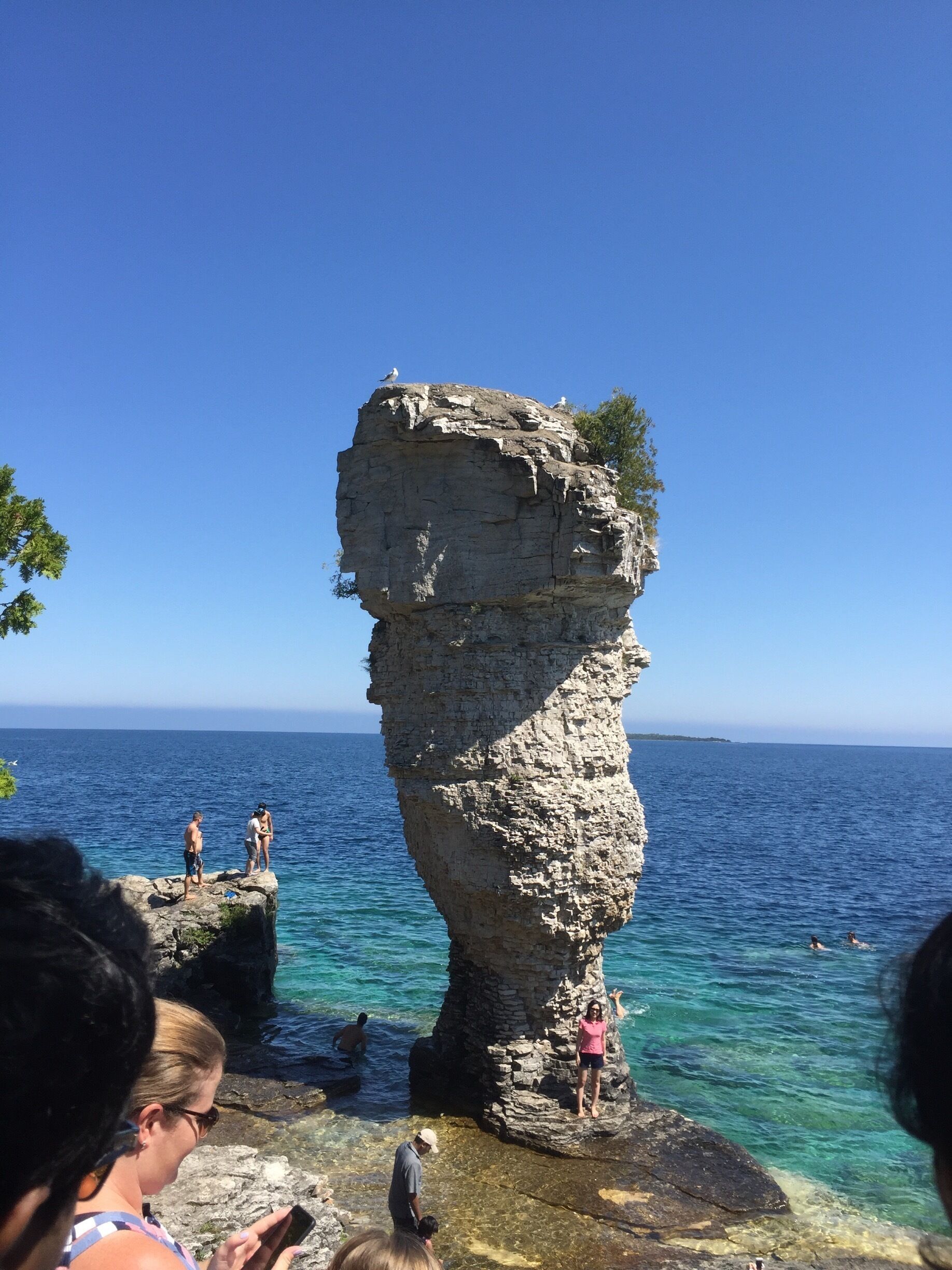 Beautiful place I have ever been to in my whole life# Tobermory# flowerpot island#clear waters# lake Huron# Canada & USA Border.