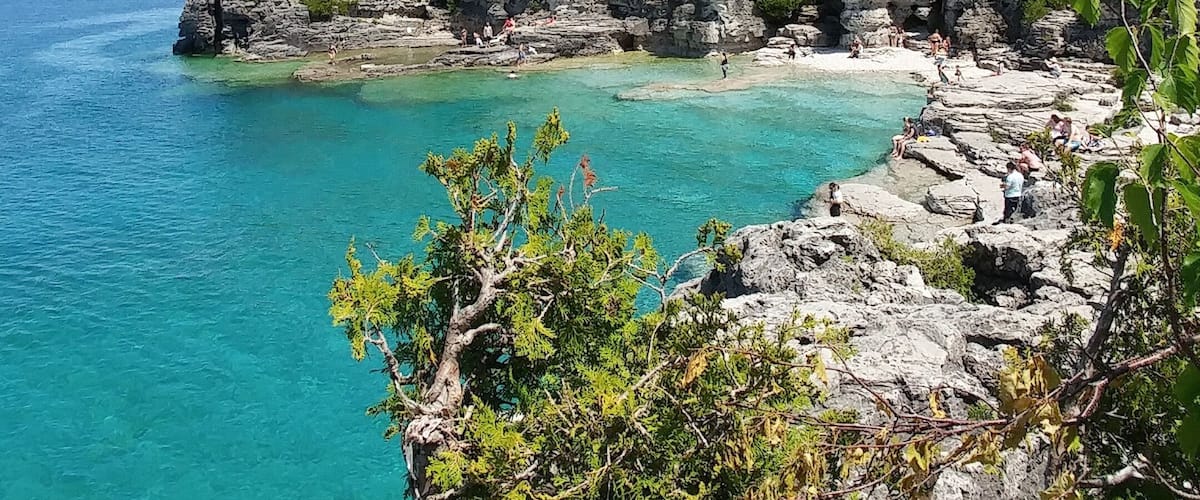 The Bruce Peninsula National Park in Canada has some amazing views! This is a nice spot where you can go swimming. It is on the Bruce Trail. #TakeAHike