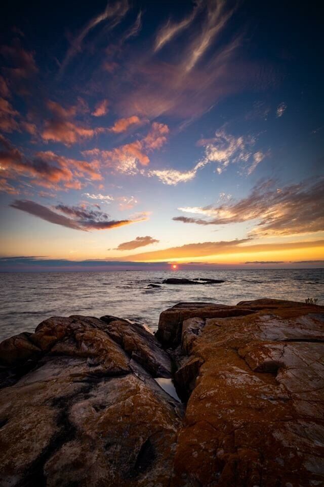 Sunset over Georgian Bay, a paddlers or brave/skilled boaters camping paradise. 