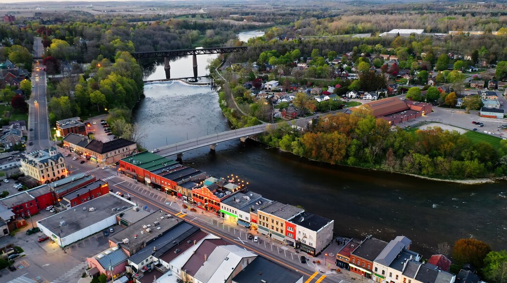 Aerial scene Paris, Canada at night
