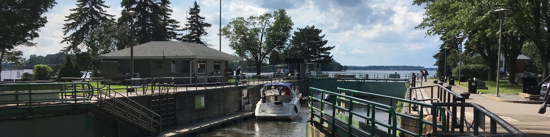 The locks at the western tip of the Island of Montreal,
Lake of 2 Mountains