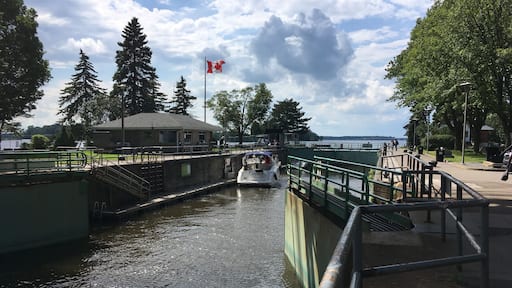 The locks at the western tip of the Island of Montreal,
Lake of 2 Mountains