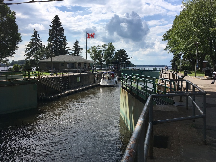 The locks at the western tip of the Island of Montreal,
Lake of 2 Mountains