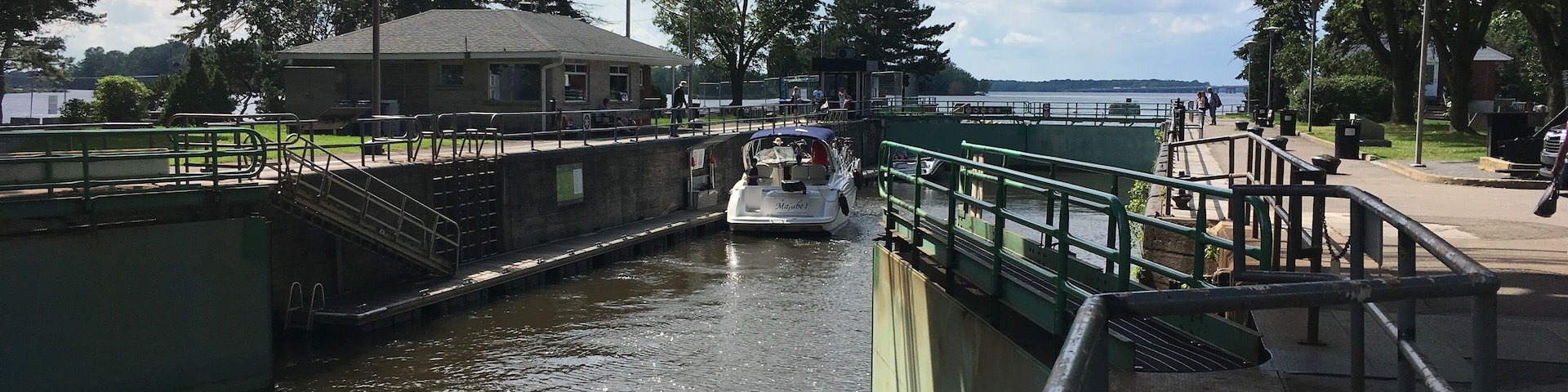 The locks at the western tip of the Island of Montreal,
Lake of 2 Mountains