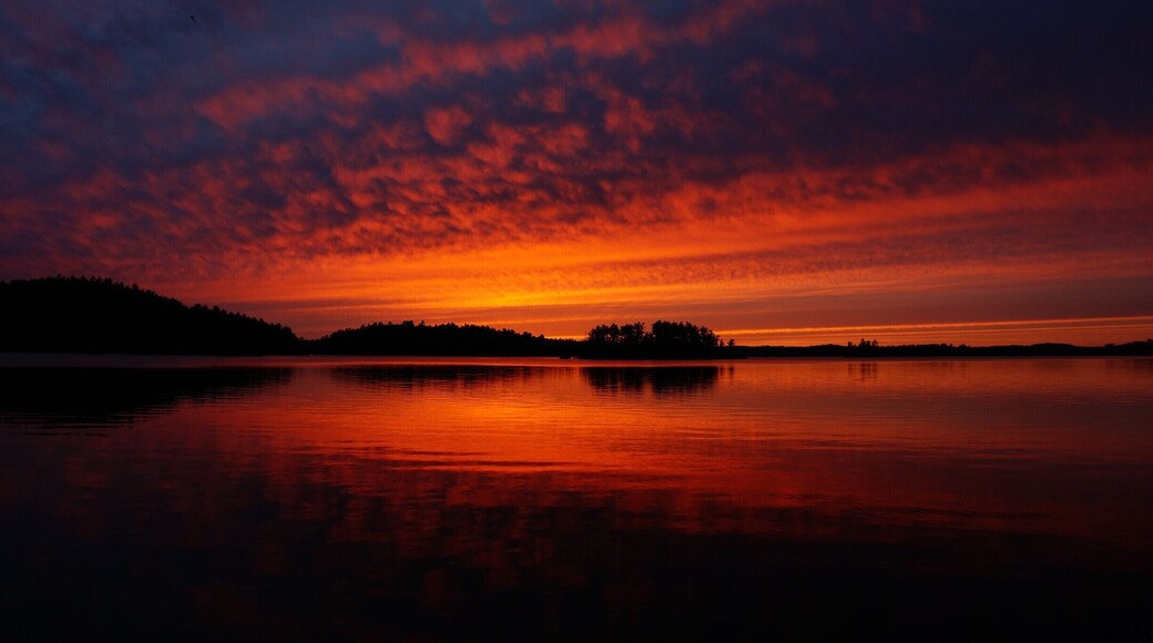 What a spectacular sunset we had last night while camping! This picture has not been altered or photo shopped in any way. These are natures true colors! #colorful