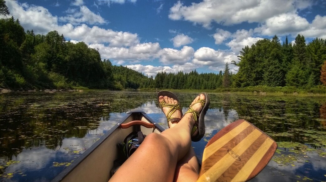 Taking a break from paddling.
