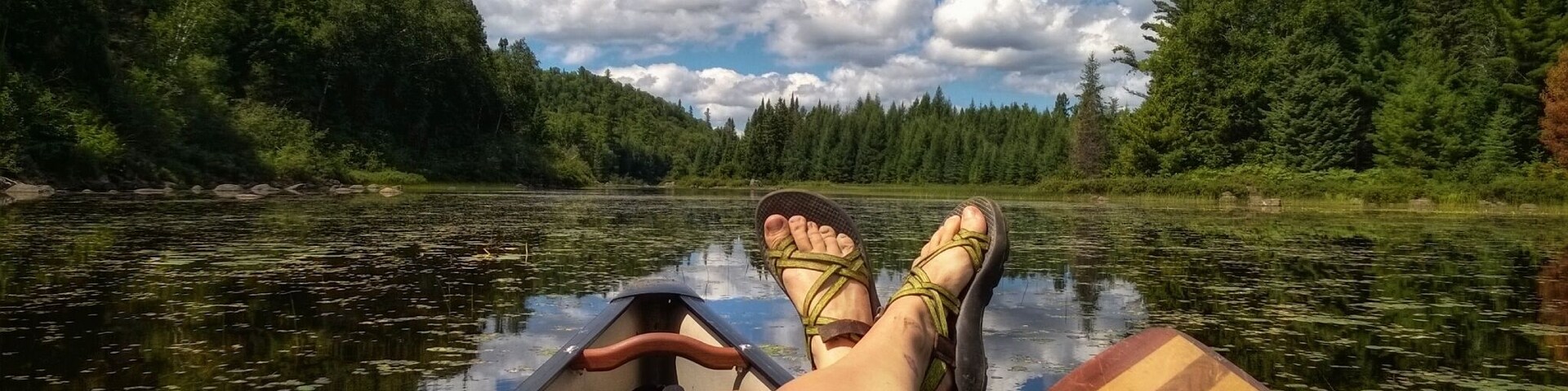 Taking a break from paddling.