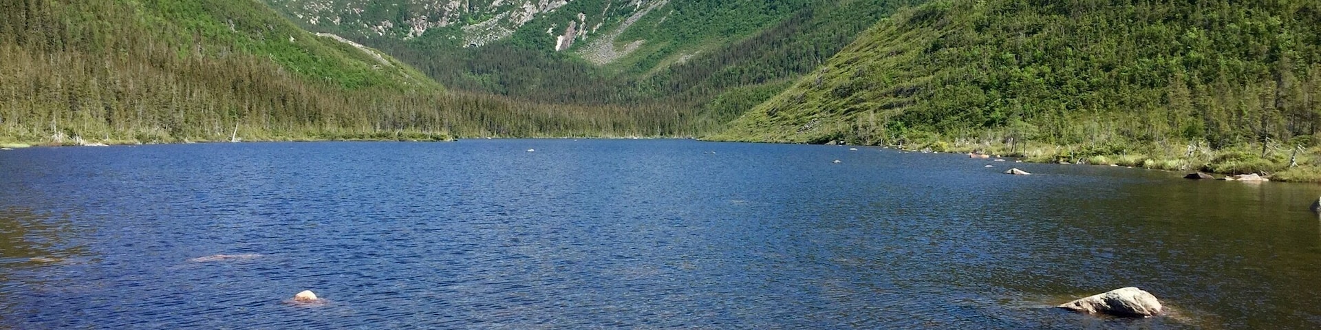 Lac Aux Americains with Mont Xalibu in the distance.