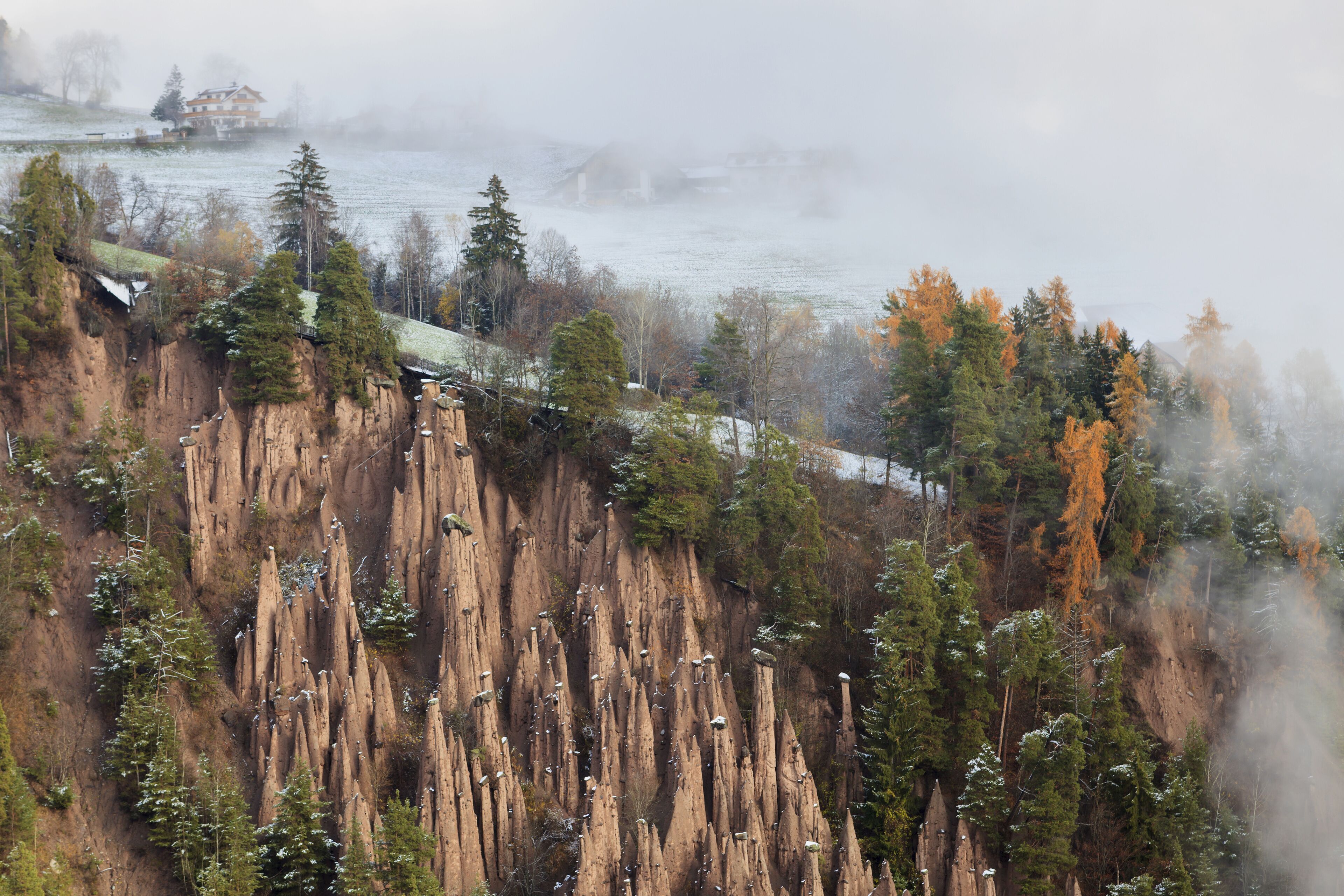 Rittner earth pyramids near Bozen/ Bolzano, Italy