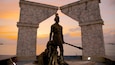 Cozumel which includes general coastal views, a statue or sculpture and a monument