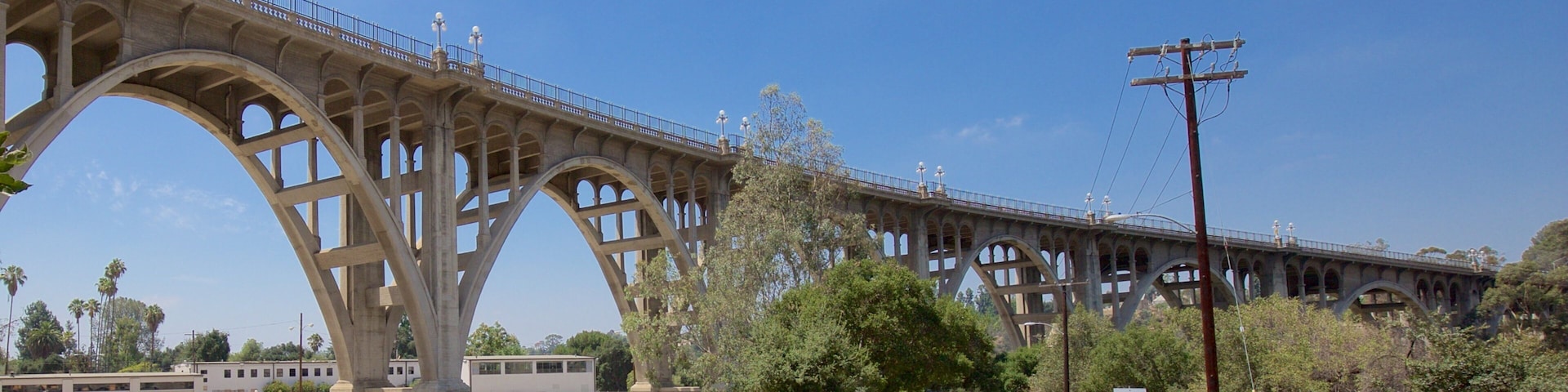 Colorado Street Bridge featuring a bridge and street scenes