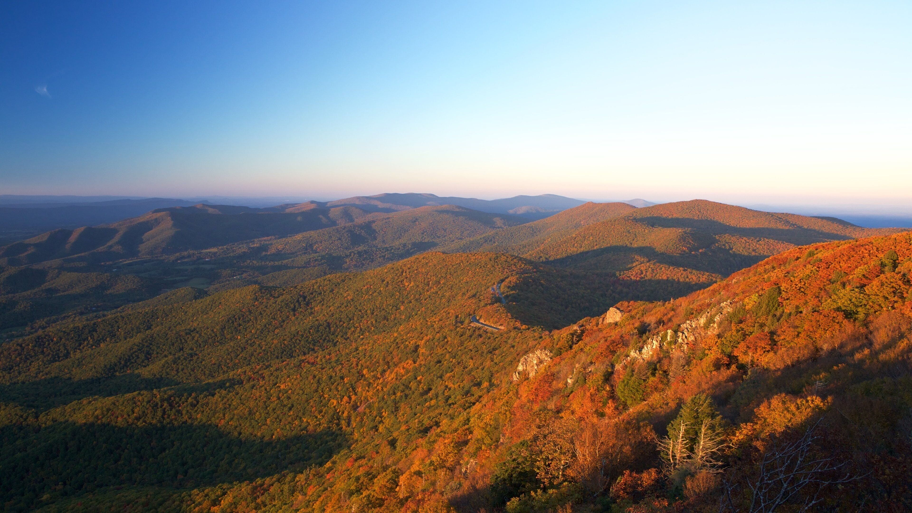 Shenandoah National Park which includes a sunset, tranquil scenes and landscape views