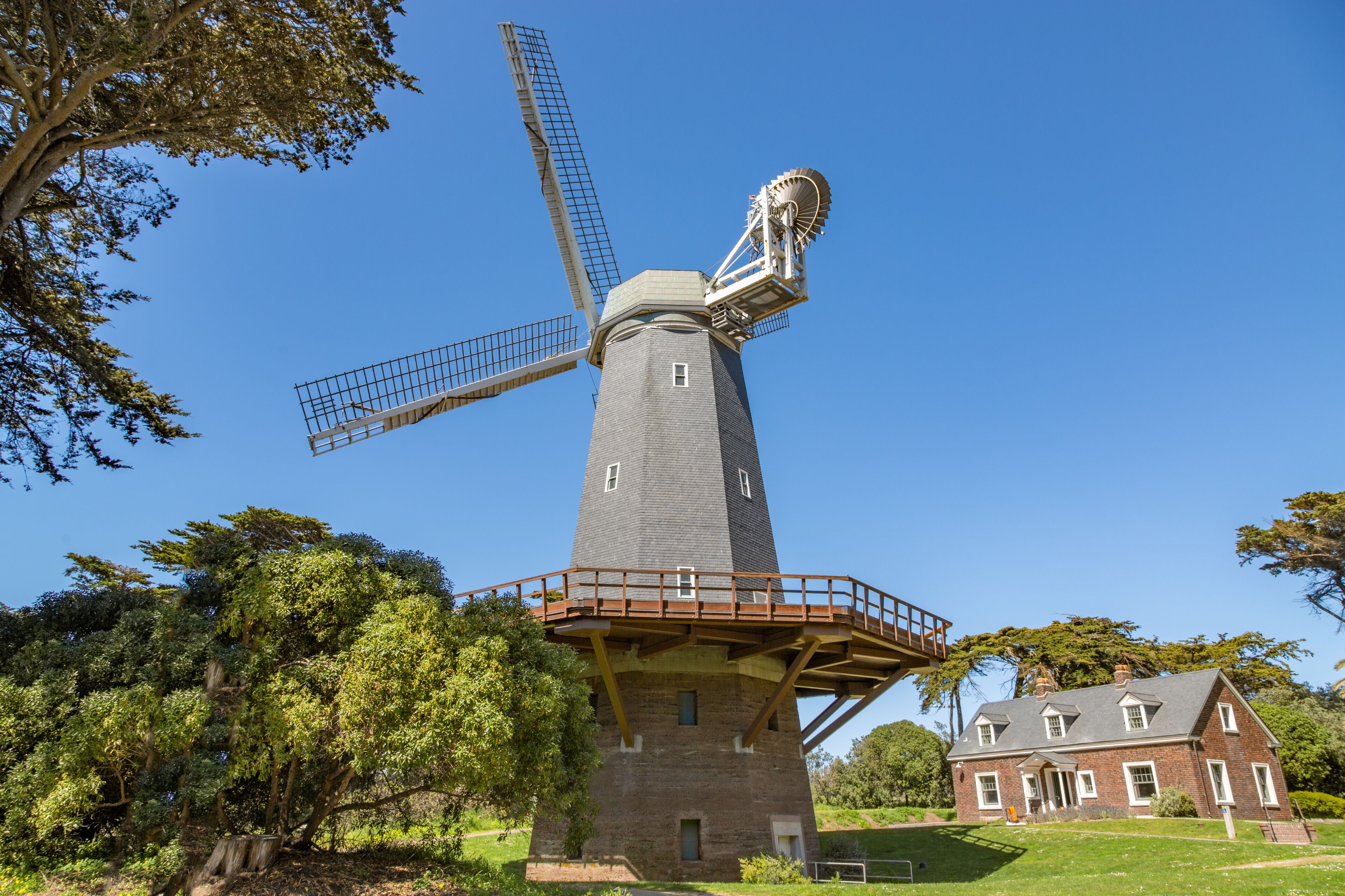 A Dutch Windmill in Golden Gate Park, on a Spring Day, San Francisco, California