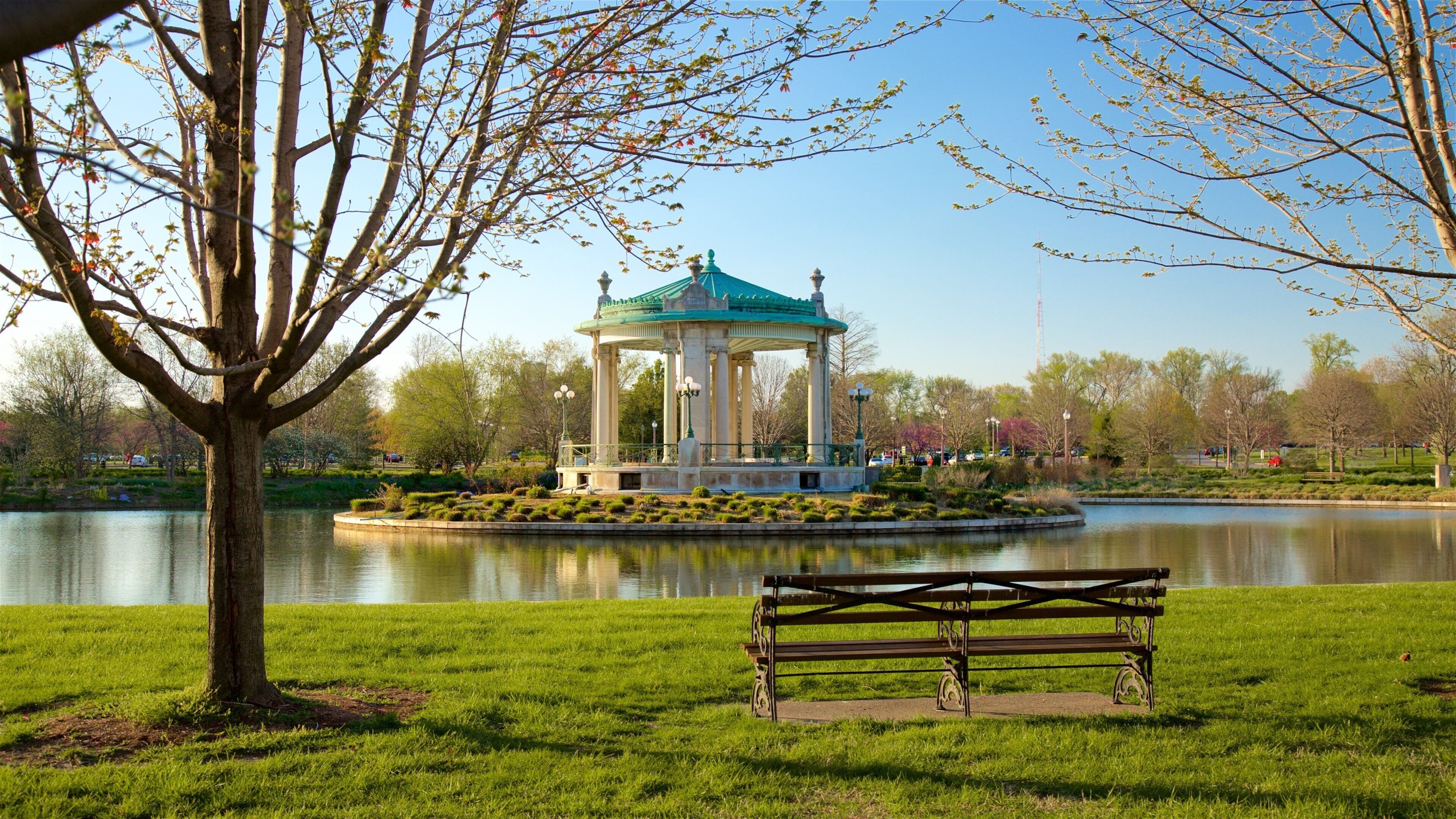 森林公園 设有 花園 和 湖泊或水池