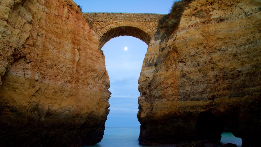 Lagos showing a bridge, rugged coastline and general coastal views