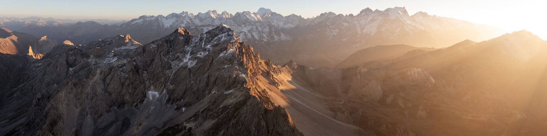 Col Du Galibier Ecrins National Park Sunset French Alps