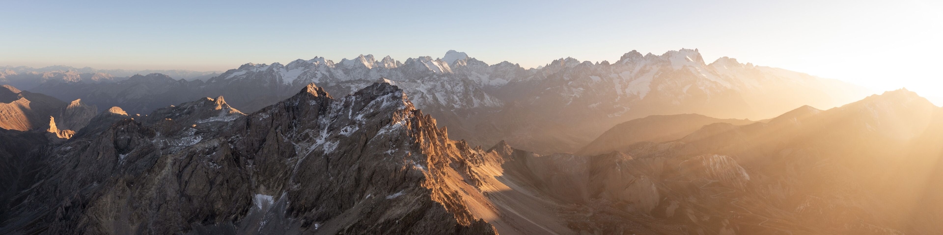 Col Du Galibier Ecrins National Park Sunset French Alps