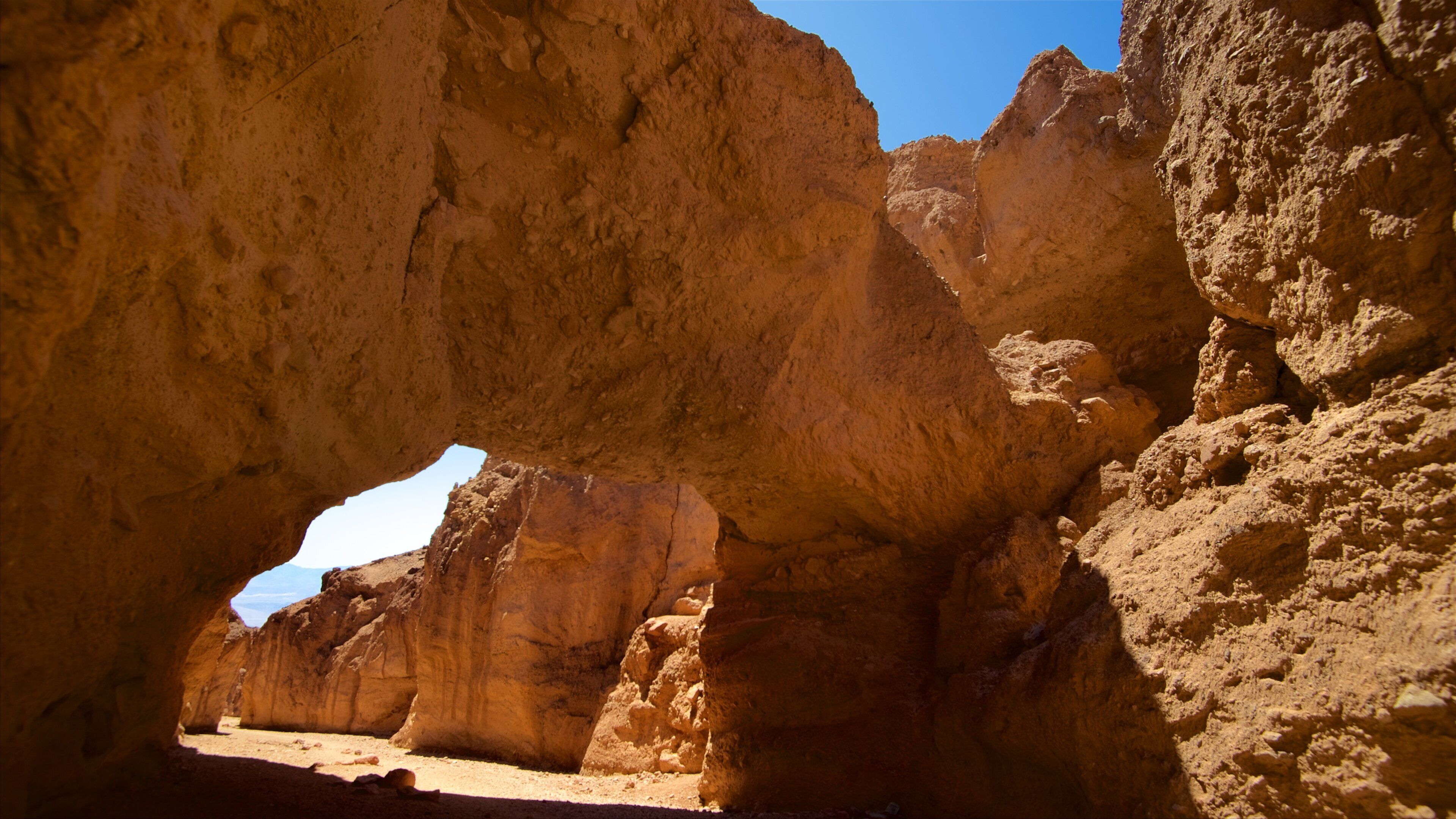 Death Valley som omfatter en kløft eller slugt og udsigt over ørkenen