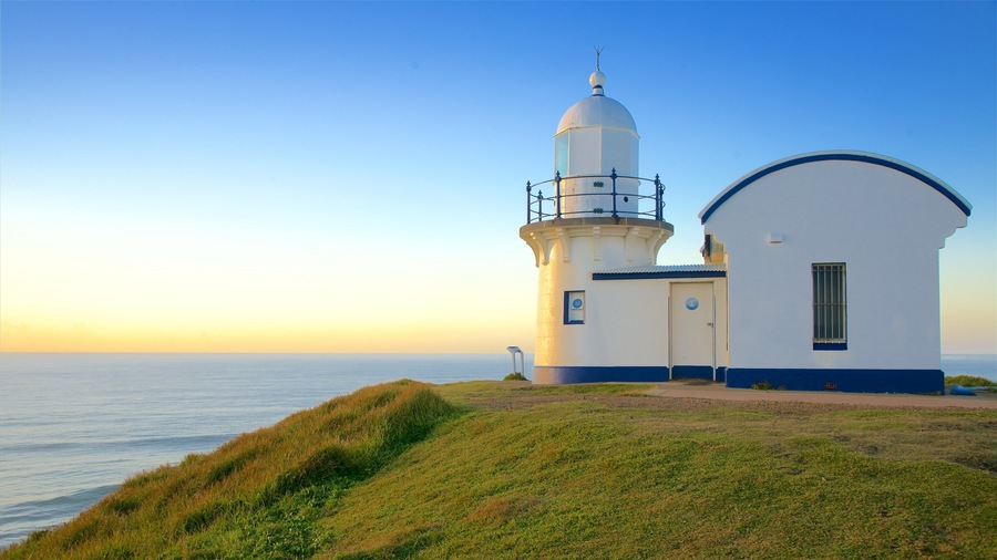 Port Macquarie featuring a lighthouse and general coastal views