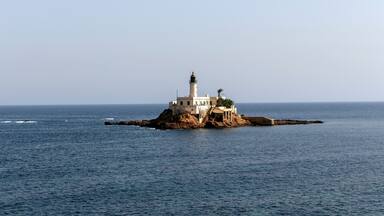 Arzew Island Lighthouse. Mediterranean sea. Republic of Algeria