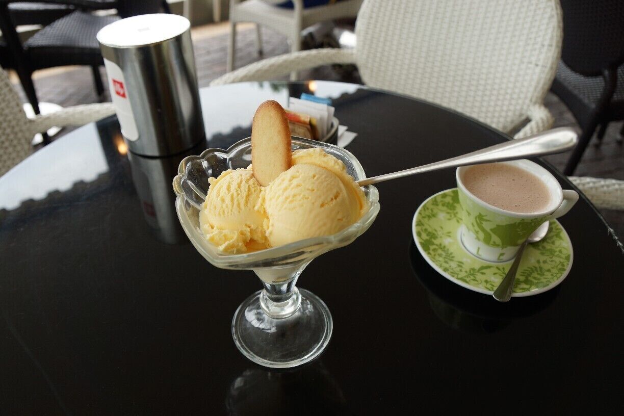 Delicious Vanilla Gelati.  I could have eaten this until my stomach hurt and then just one more spoonful...