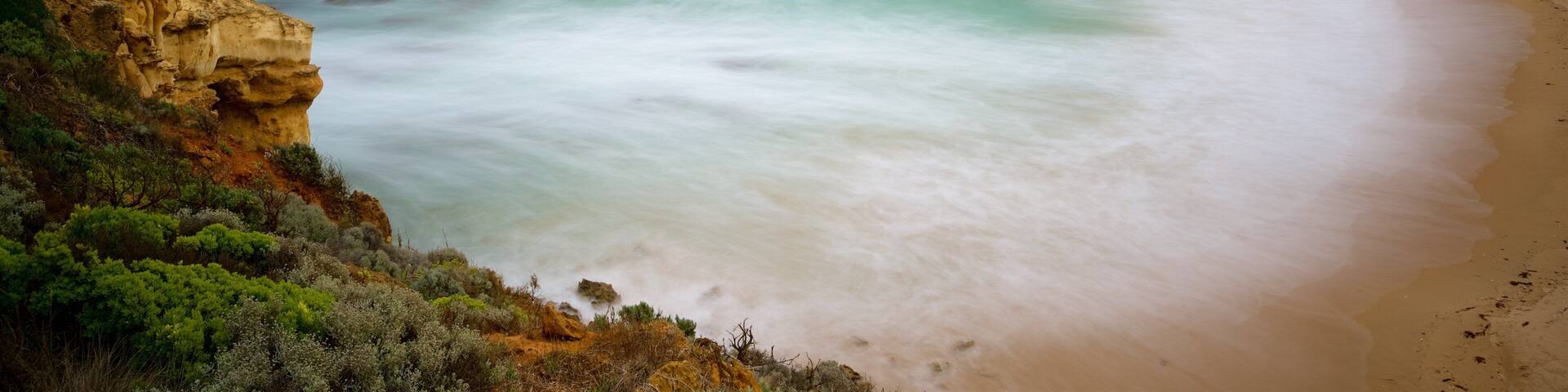 Warrnambool das einen Strand, Bucht oder Hafen und FelskĂŒste