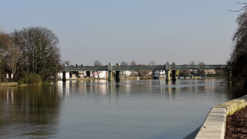 Kew Railway Bridge across the Thames at Strand on the Green