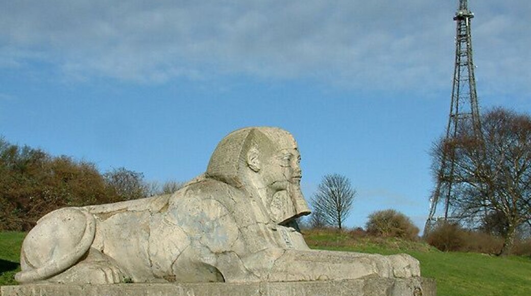 The Sphinx and the Mast Crystal Palace Park. The Sphinx is part of what is left from the Crystal Palace and Mast is the TV transmitter Mast.