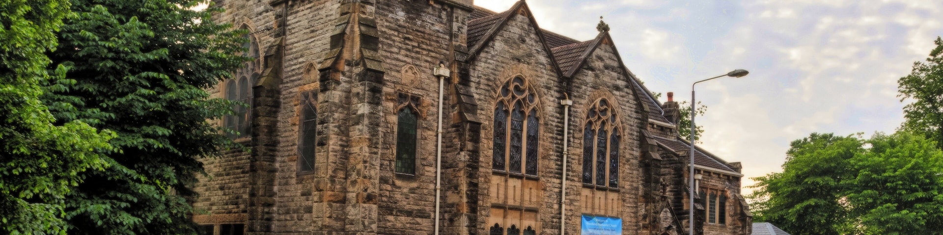 Woodlands Methodist Church Glasgow, taken from the opposite side of Woodlands road, facing west.